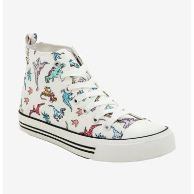 Dinosaur Print Hi-Top Sneakers