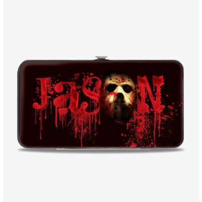 Friday The 13th Jason Mask Splatter Walking Pose Hinged Wallet