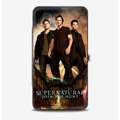 Supernatural Dean Sam Castiel Standing Pose Join The Hunt Hinged Wallet