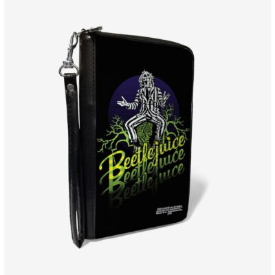 Beetlejuice Sitting on Tombstone Zip Around Wallet