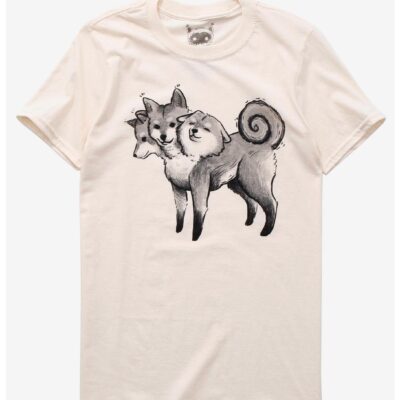 Three-Headed Shiba T-Shirt By Guild Of Calamity