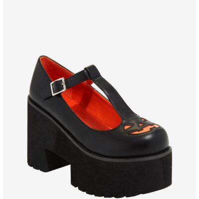 Pumpkin T-Strap Platform Mary Janes