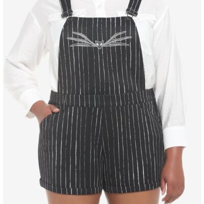 The Nightmare Before Christmas Jack Pinstripe Shortalls Plus Size