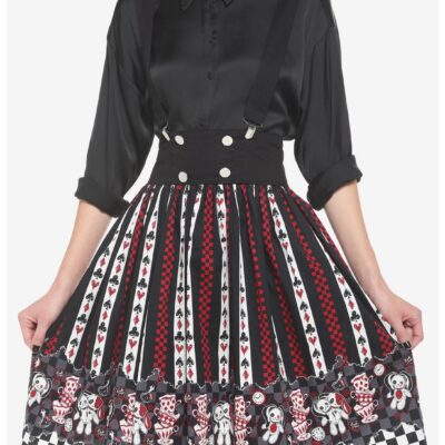 Mad Tea Party Stripe Suspender Skirt