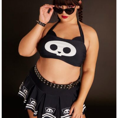 Skelanimals Kit Halter Swim Top Plus Size