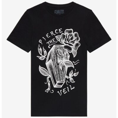 Pierce The Veil Coffin & Roses Boyfriend Fit Girls T-Shirt