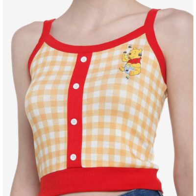 Disney Winnie The Pooh Gingham Girls Sweater Tank Top