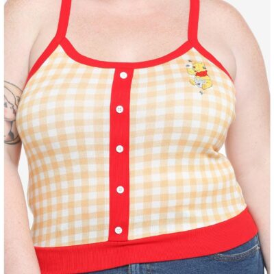 Disney Winnie The Pooh Gingham Girls Sweater Tank Top Plus Size