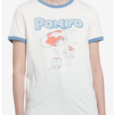 Studio Ghibli Ponyo Vintage Girls Ringer T-Shirt