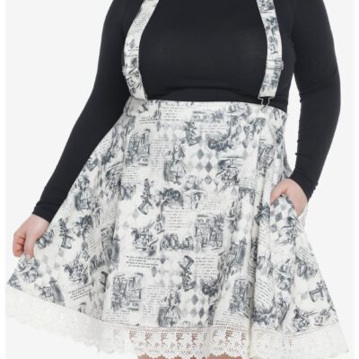 Thorn & Fable Through The looking Glass Art Suspender Skirt Plus Size