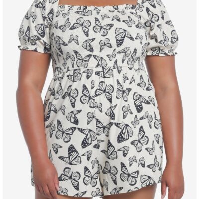 Ivory Butterfly Romper Plus Size