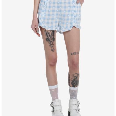 Sweet Society Blue Gingham Girls Woven Shorts