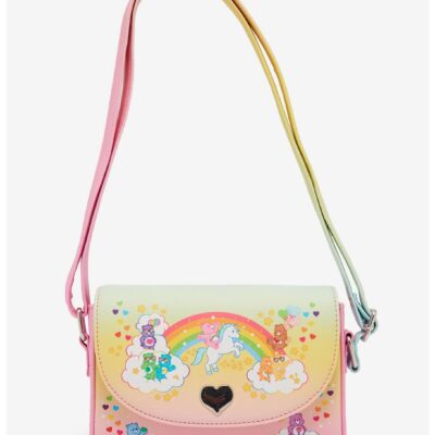 Loungefly Care Bears Rainbow Ombre Crossbody Bag