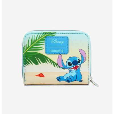 Loungefly Disney Lilo & Stitch Turtle Beach Mini Zipper Wallet