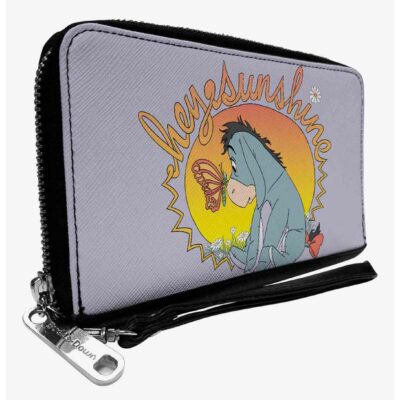 Disney Winnie The Pooh Eeyore Hello Sunshine Butterfly Pose Zip Around Wallet