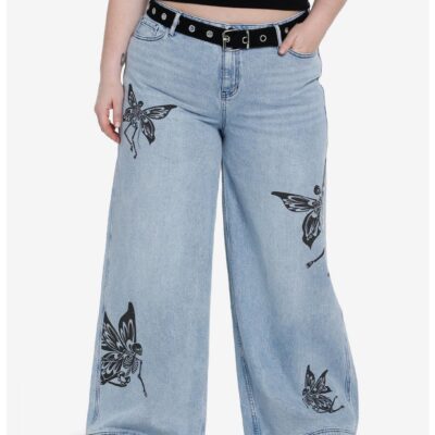 Sweet Society Skeleton Fairy Straight Leg Jeans Plus Size