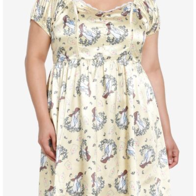 Disney Beauty And The Beast Belle Satin Sweetheart Dress Plus Size