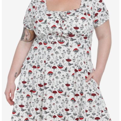 Thorn & Fable Mushrooms Babydoll Dress Plus Size