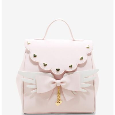 Pink Kawaii Bow Wings Mini Backpack