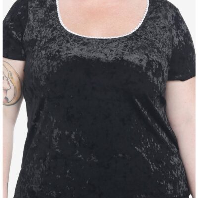 Black Velvet Girls Top Plus Size