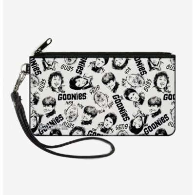 The Goonies Character Face Sketch Collage Canvas Zip Clutch Wallet