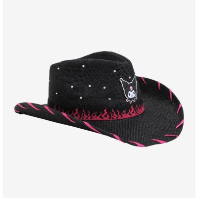 Kuromi Flames Woven Cowboy Hat