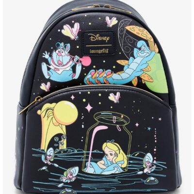 Loungefly Disney Alice In Wonderland Glow-In-The-Dark Characters Mini Backpack