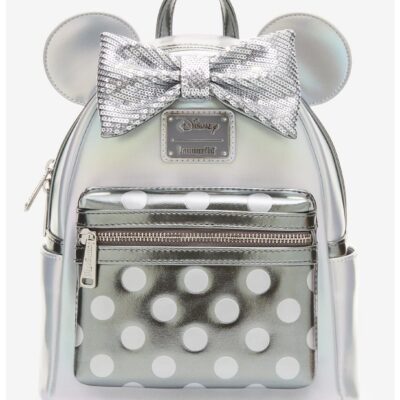 Loungefly Disney100 Minnie Mouse Platinum Mini Backpack