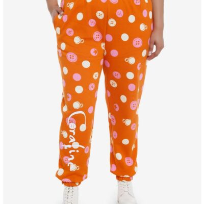 Coraline Buttons Girls Jogger Sweatpants Plus Size