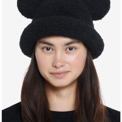 Black Mouse Ears Chenille Bucket Hat