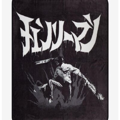 Chainsaw Man Denji Japanese Text Throw Blanket