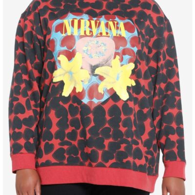 Nirvana Heart-Shaped Box Allover Print Girls Sweatshirt Plus Size