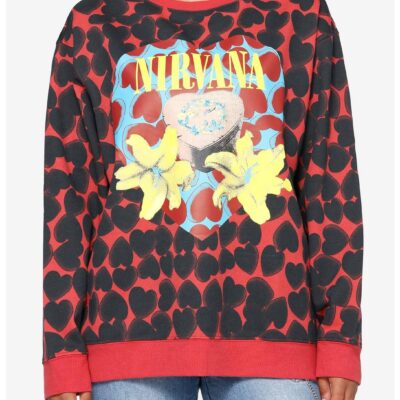 Nirvana Heart-Shaped Box Allover Print Girls Sweatshirt