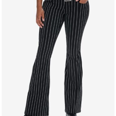 Cosmic Aura Pinstripe Low-Rise Flare Pants