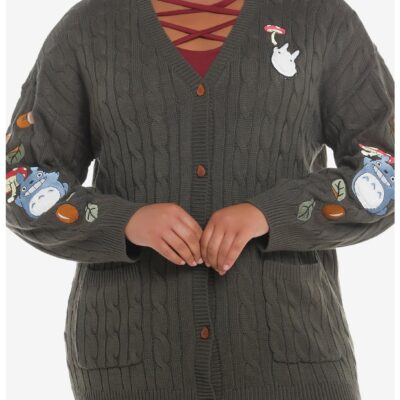 Her Universe Studio Ghibli My Neighbor Totoro Forest Green Crochet Girls Cardigan Plus Size