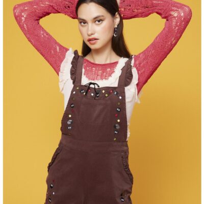 Her Universe Studio Ghibli Spirited Away Soot Sprites Corduroy Ruffle Shortalls