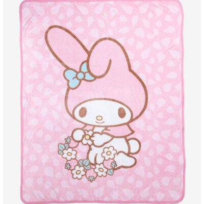 My Melody Flower Crown Throw Blanket