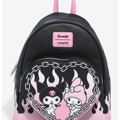 Loungefly My Melody & Kuromi Flame Heart Mini Backpack