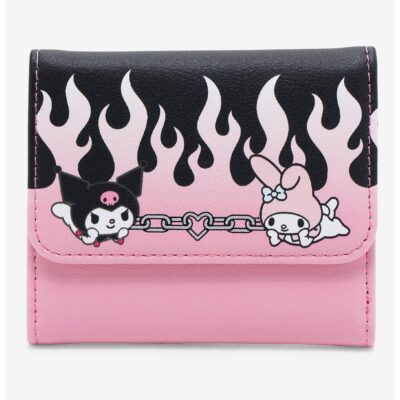 Loungefly My Melody & Kuromi Flame Heart Mini Flap Wallet