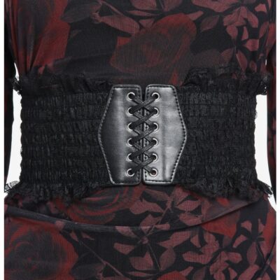 Ruffle Lace-Up Corset Belt