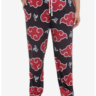 Naruto Shippuden Akatsuki Clouds Girls Pajama Pants Plus Size