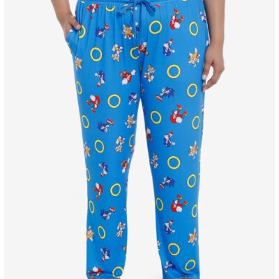 Sonic The Hedgehog Character Rings Pajama Pants Plus Size