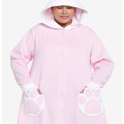 Sweet Society Kawaii Pastel Pink Cat Girls Hoodie Plus Size