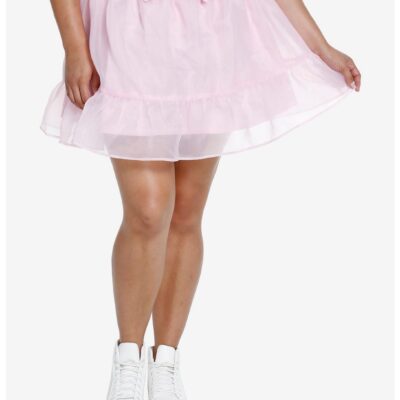 Sweet Society Pink Organza Bow Mini Skirt Plus Size