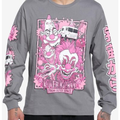 Killer Klowns From Outer Space Pink Tonal Long-Sleeve T-Shirt