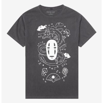 Studio Ghibli Spirited Away Outline Boyfriend Fit Girls T-Shirt