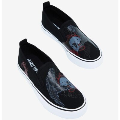 Winged Skull Slip-On Sneakers