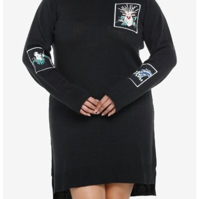 Studio Ghibli Princess Mononoke Patches Hooded Sweater Dress Plus Size