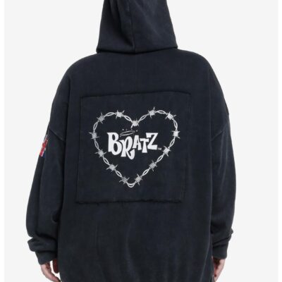 Bratz Pretty ‘N’ Punk Patchwork Girls Oversized Hoodie Plus Size