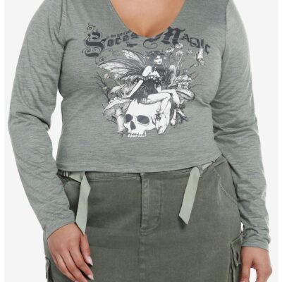 Thorn & Fable Skull Fairy Girls Long-Sleeve Top Plus Size